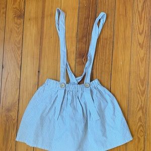 GIRLS BLUE PINSTRIPE JUMPER SUSPENDER SKIRT 6
